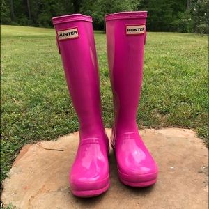 Girls pink hunter boots US Girls 5